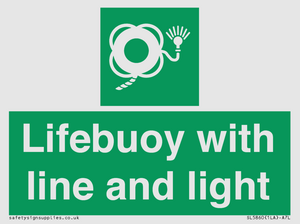 Lifebuoy with line and light